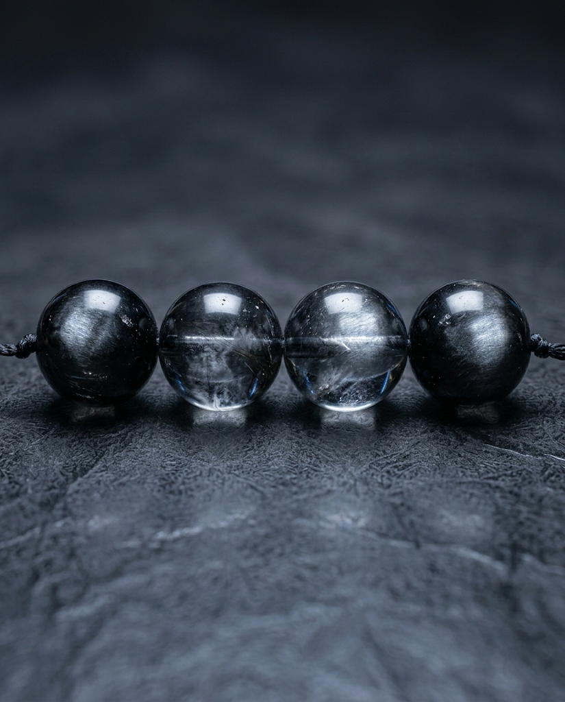 The Lunar Shield | Mexican Silver Sheen Obsidian
