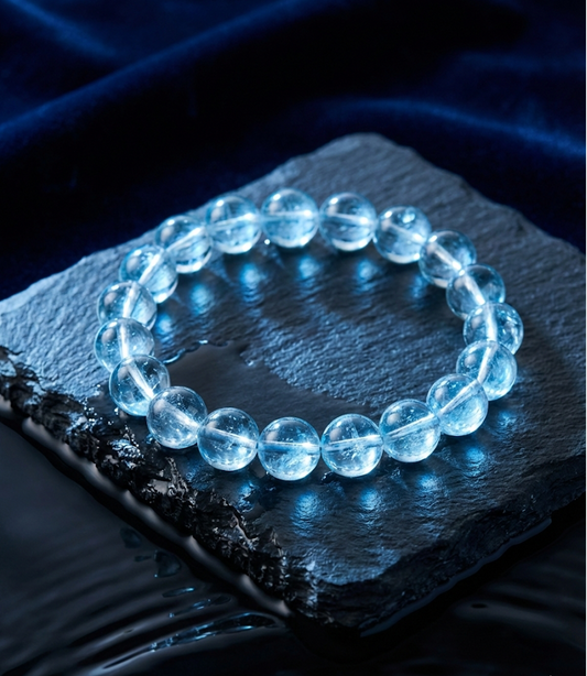 The Azure Serenity Aquamarine Bracelet | Brazil Origin